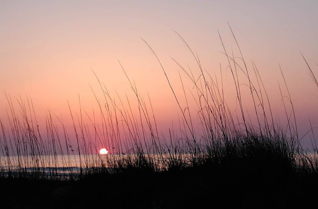 sunset on ocean at Hilton Head